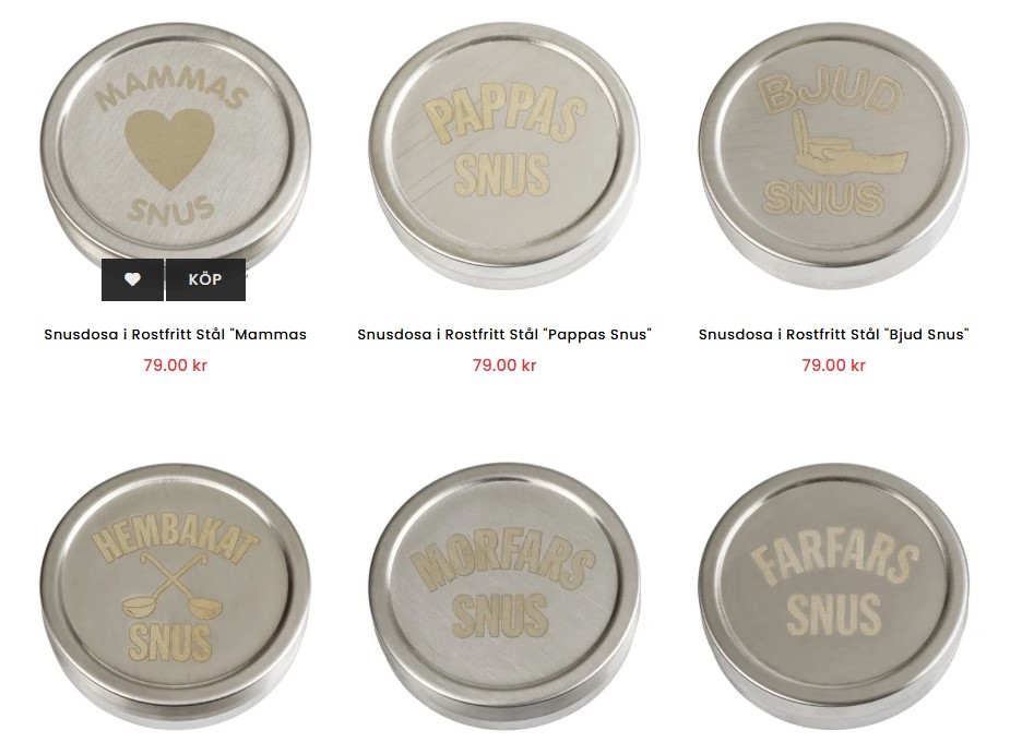 snusdosor som present
